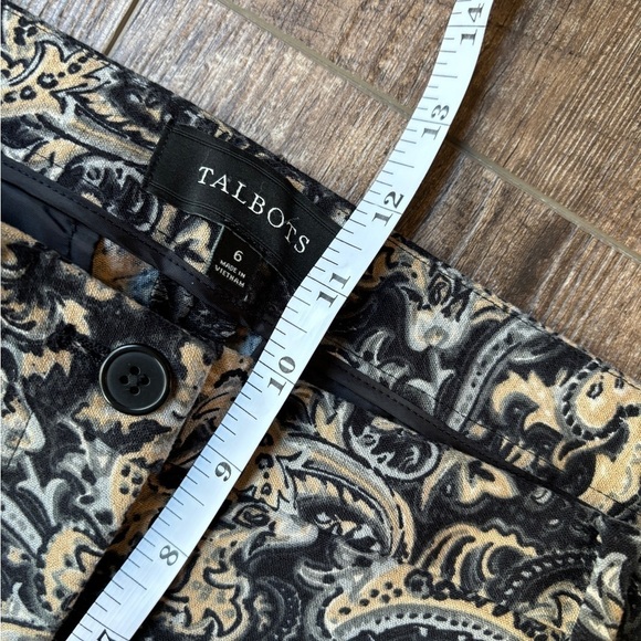 Talbots Hampshire Paisley Ankle Pants Black/Gray/Beige Women's Size 6 - Picture 12 of 16
